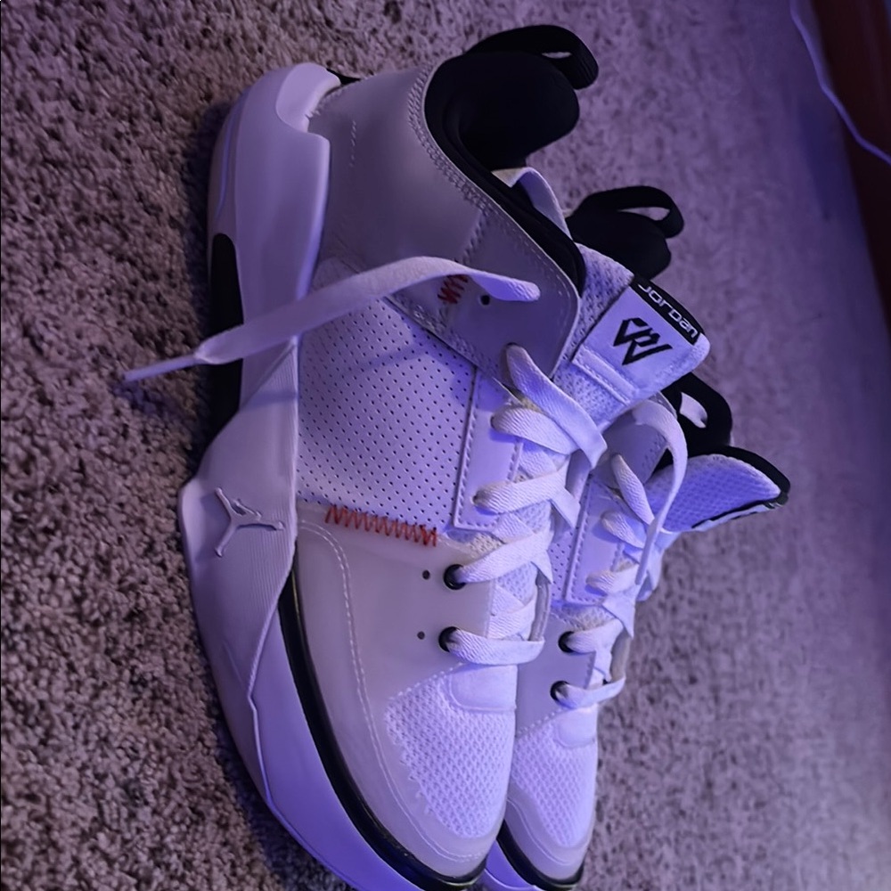 White and Black Jordan Sneakers